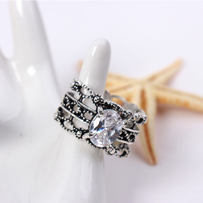 Jewelry Exaggerated Trend Ring Retro 3-piece Set